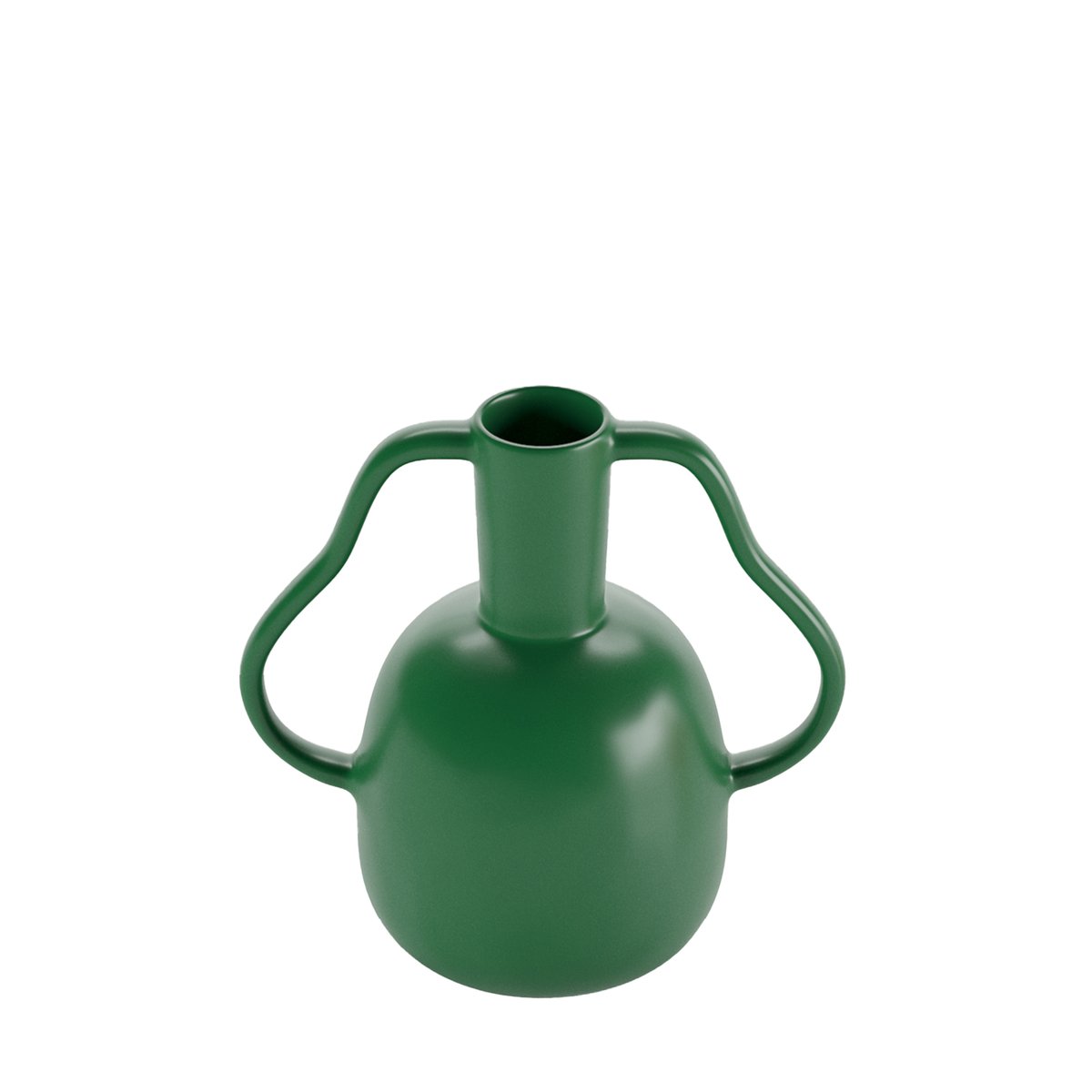 Vase à poignées ondulées en céramique - RIO vert, POTIRON PARIS