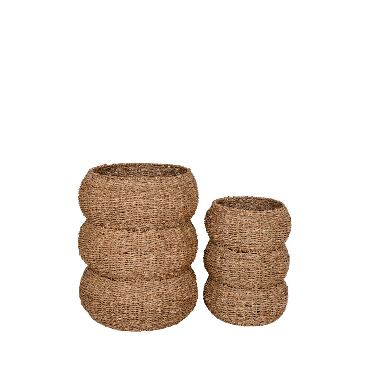 Lot de 2 paniers en jonc de mer- SARBAS naturel, HOUSE NORDIC