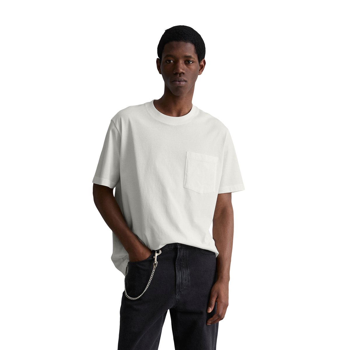 T-shirt DfC relaxed avec poche poitrine blanc naturel, MARC O’POLO DENIM