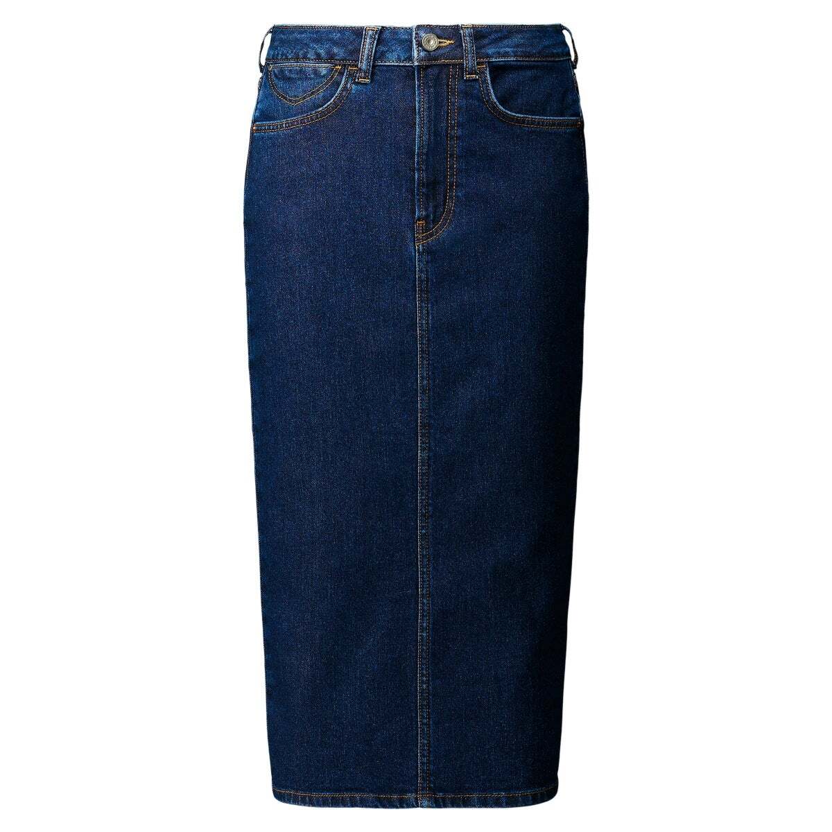 Jupe Midi Avec Détails Brodés noire enzyme, PEPE JEANS