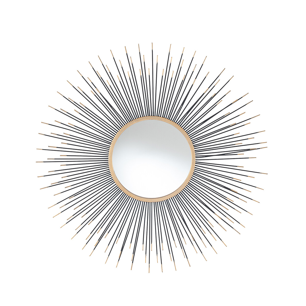 80cm Black Starburst Round Wall Mirror black/gold, ÉDITÉ