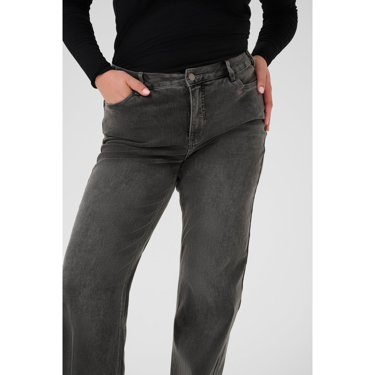 Jeans gris medium grey denim, KAFFE CURVE