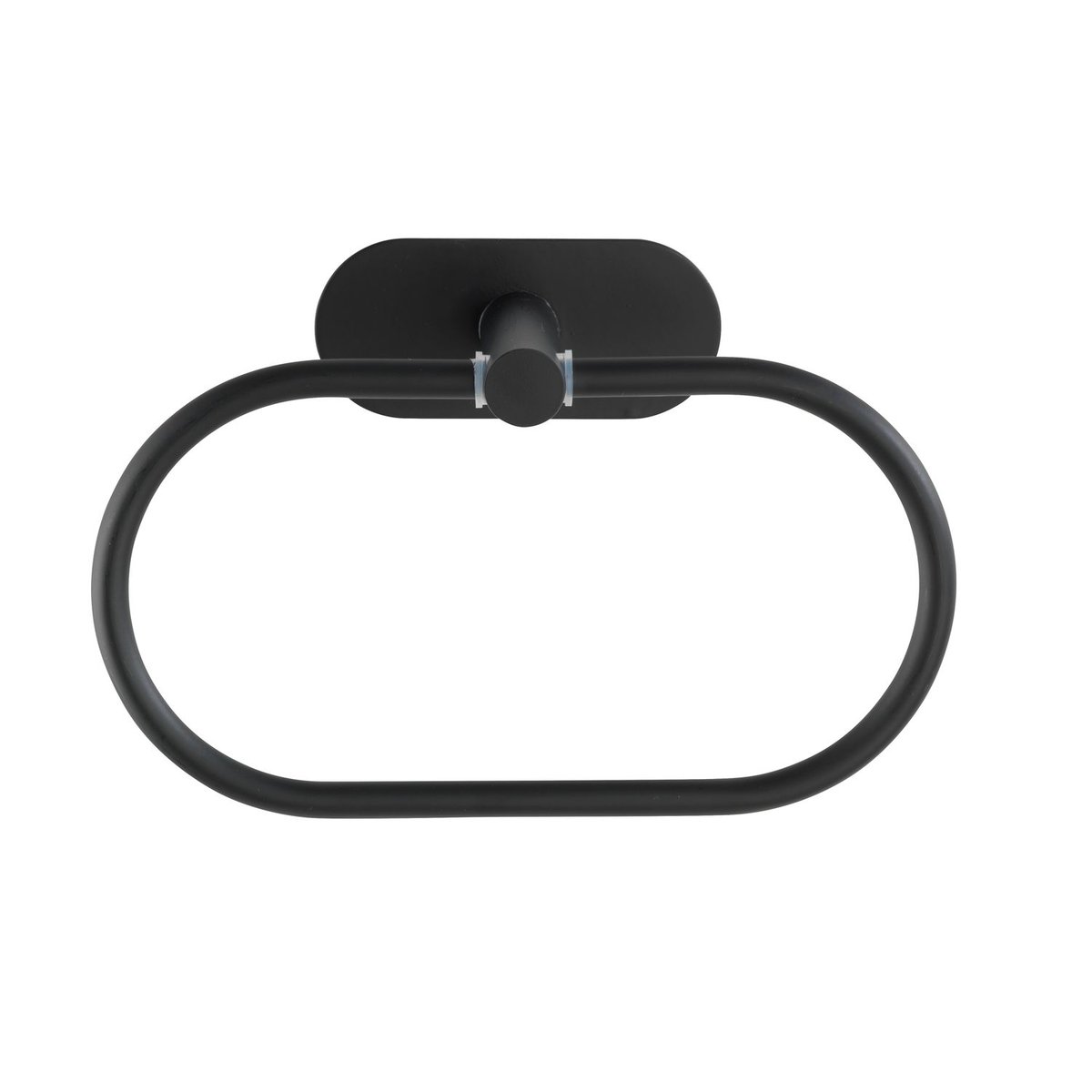 Anneau porte-serviette sans perçage en acier inox OREA noir, WENKO
