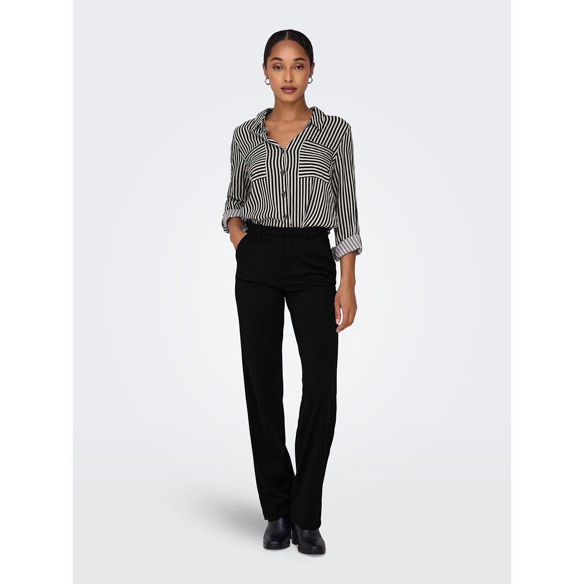Pantalon droit noir, ONLY