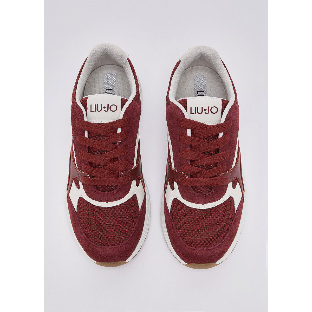 Baskets en daim et mesh rouge cerise, LIU JO