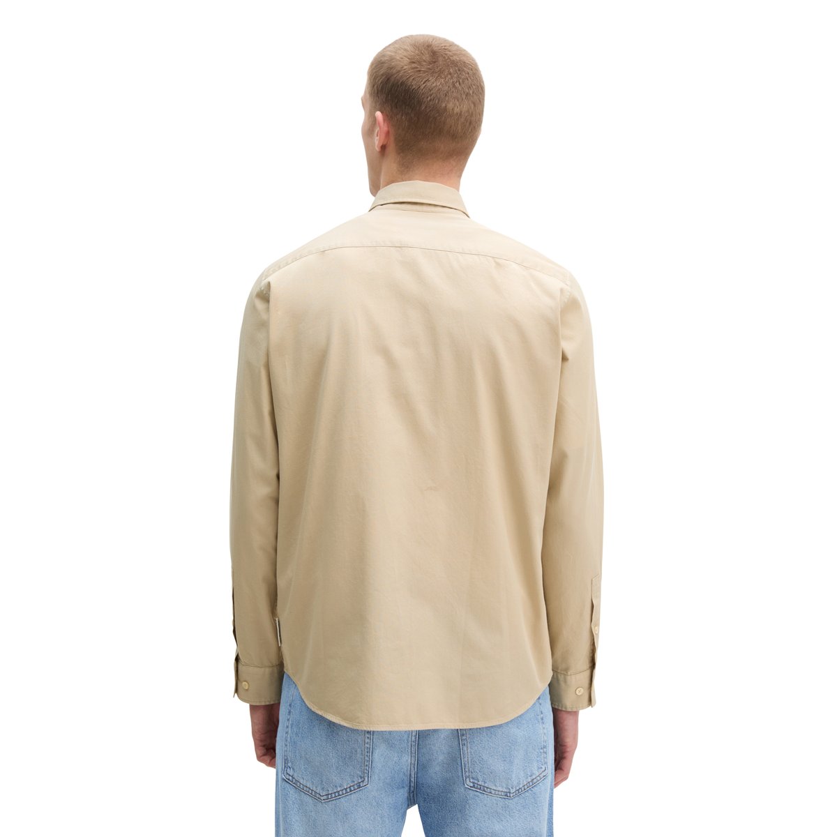 Chemise à col boutonné regular avec du coton recyclé beige, MARC O'POLO