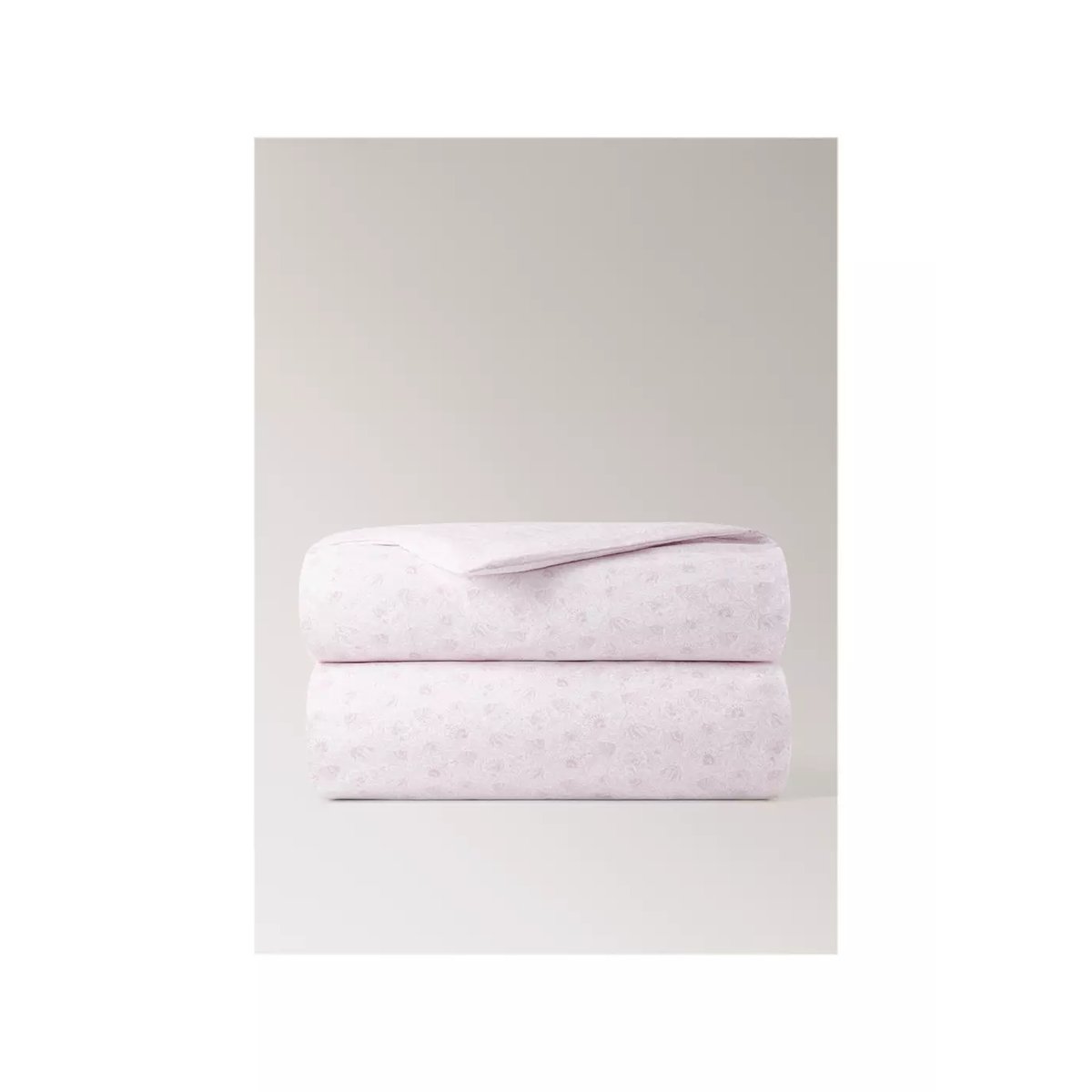 Housse de couette berceau percale de coton fleurs rose pastel, MANGO HOME
