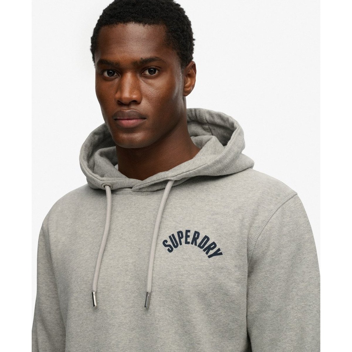 Sweat à capuche Athletic Essentials gris chiné, SUPERDRY