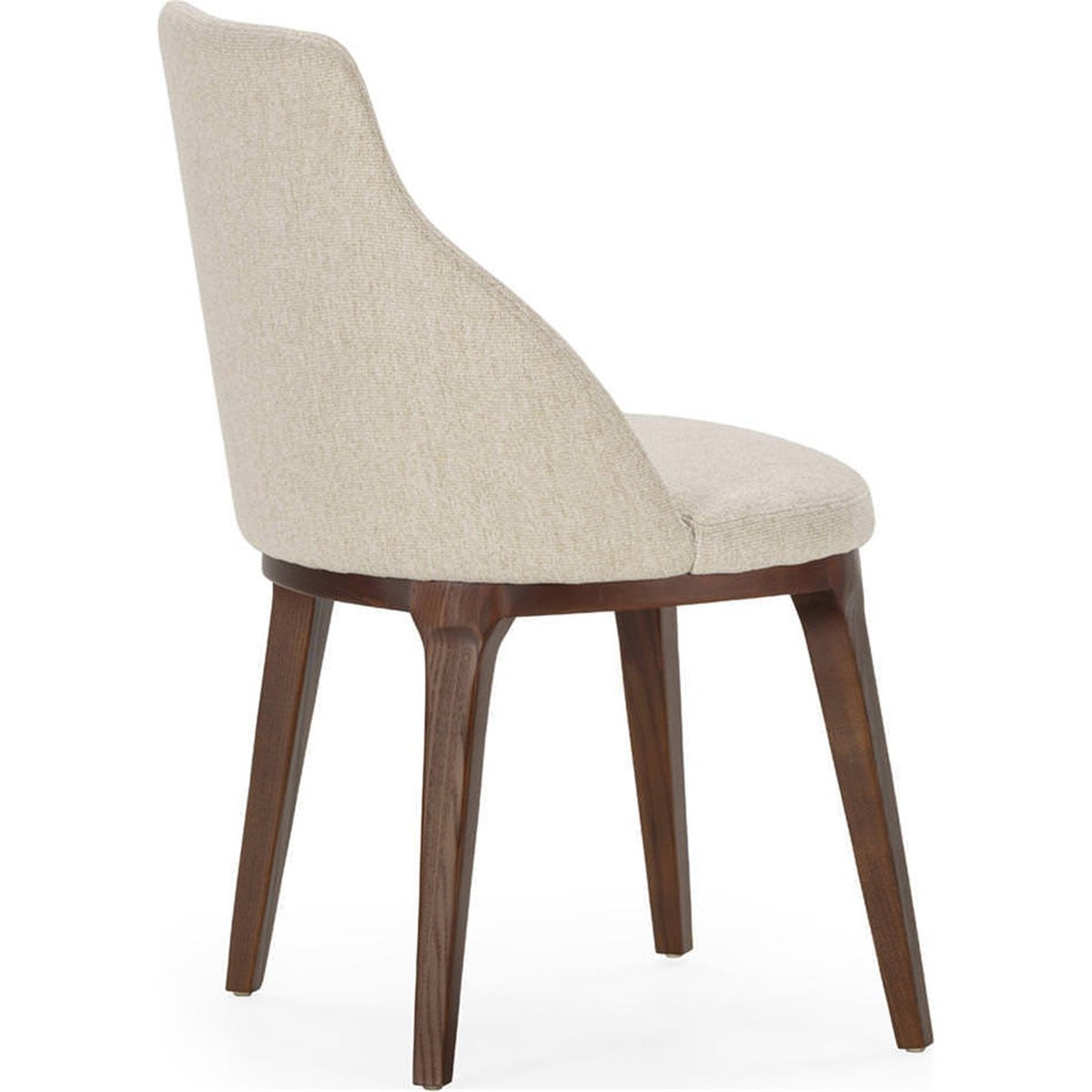 Chaise scandinave en bois et tissu bois brun et blanc, RECOLLECTION