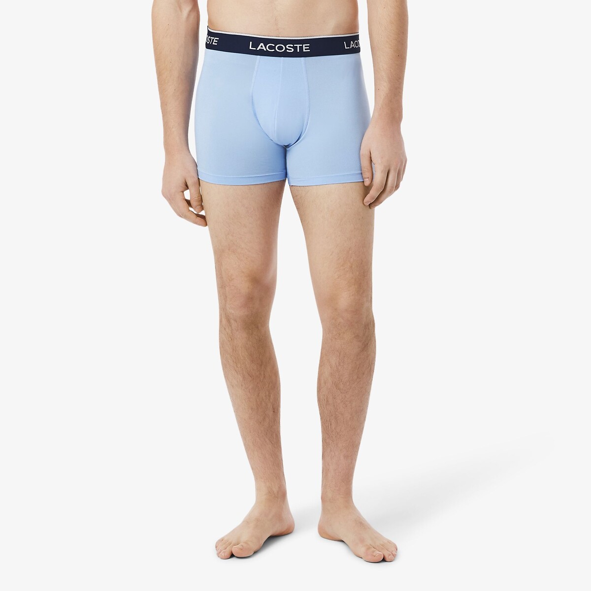 Confezione da 3 boxer in microfibra blu, LACOSTE