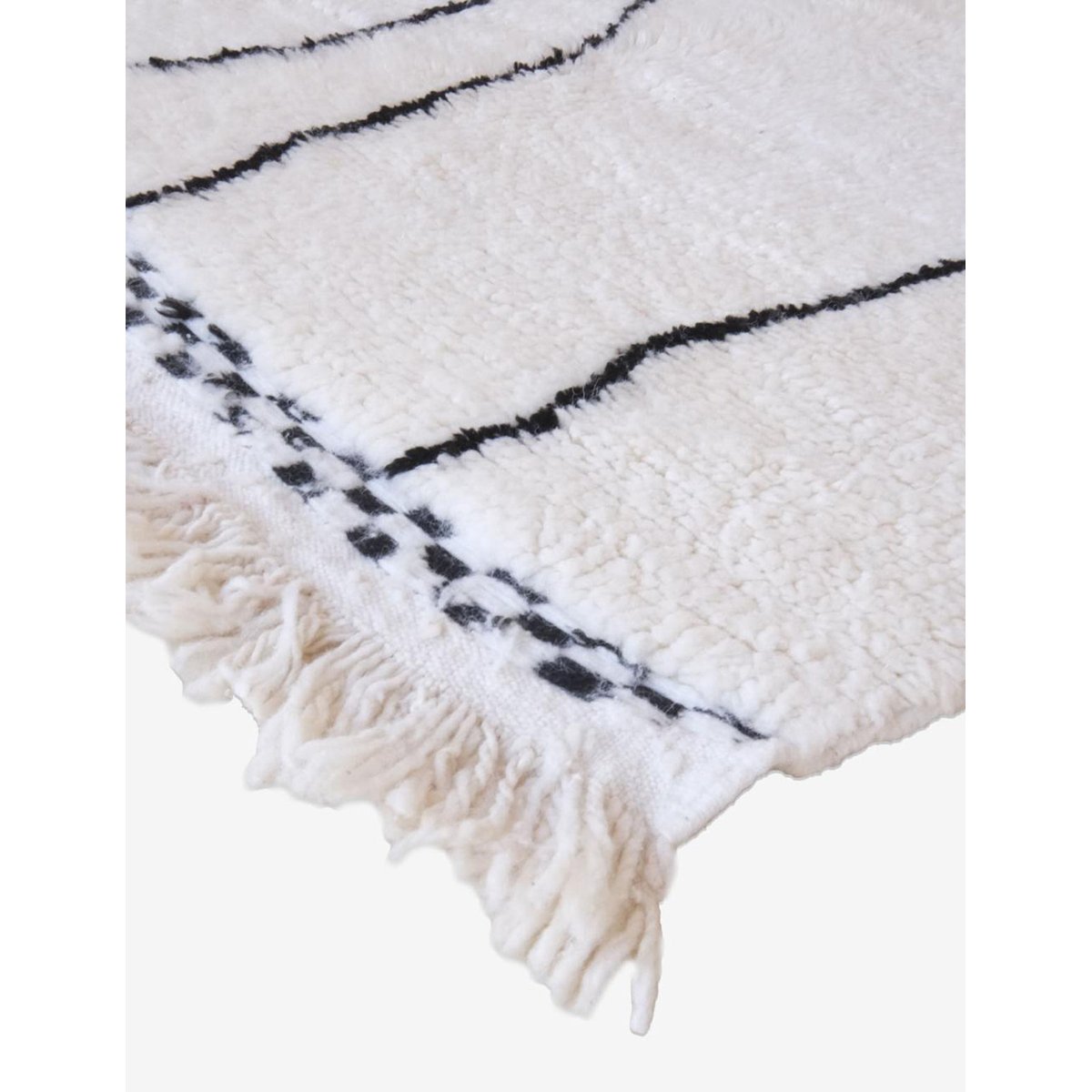 Tapis berbère élégant au style nord-africain en laine 165 x 265 cm blanc pur, AFK LIVING