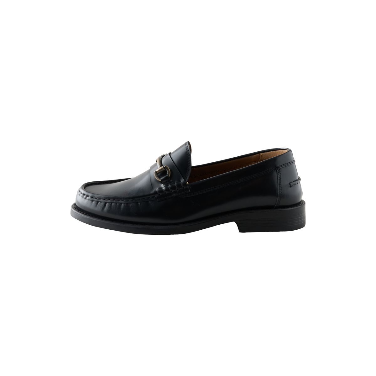 Mocassins en cuir avec mors et bout renforcé noir, NEXT