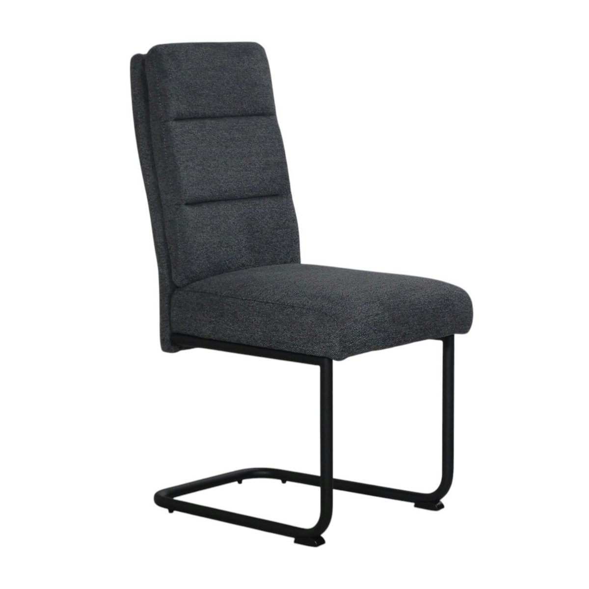 Chaise à dossier haut en tissu anthracite (lot de 2) LOMBARDIE anthracite, PIER IMPORT