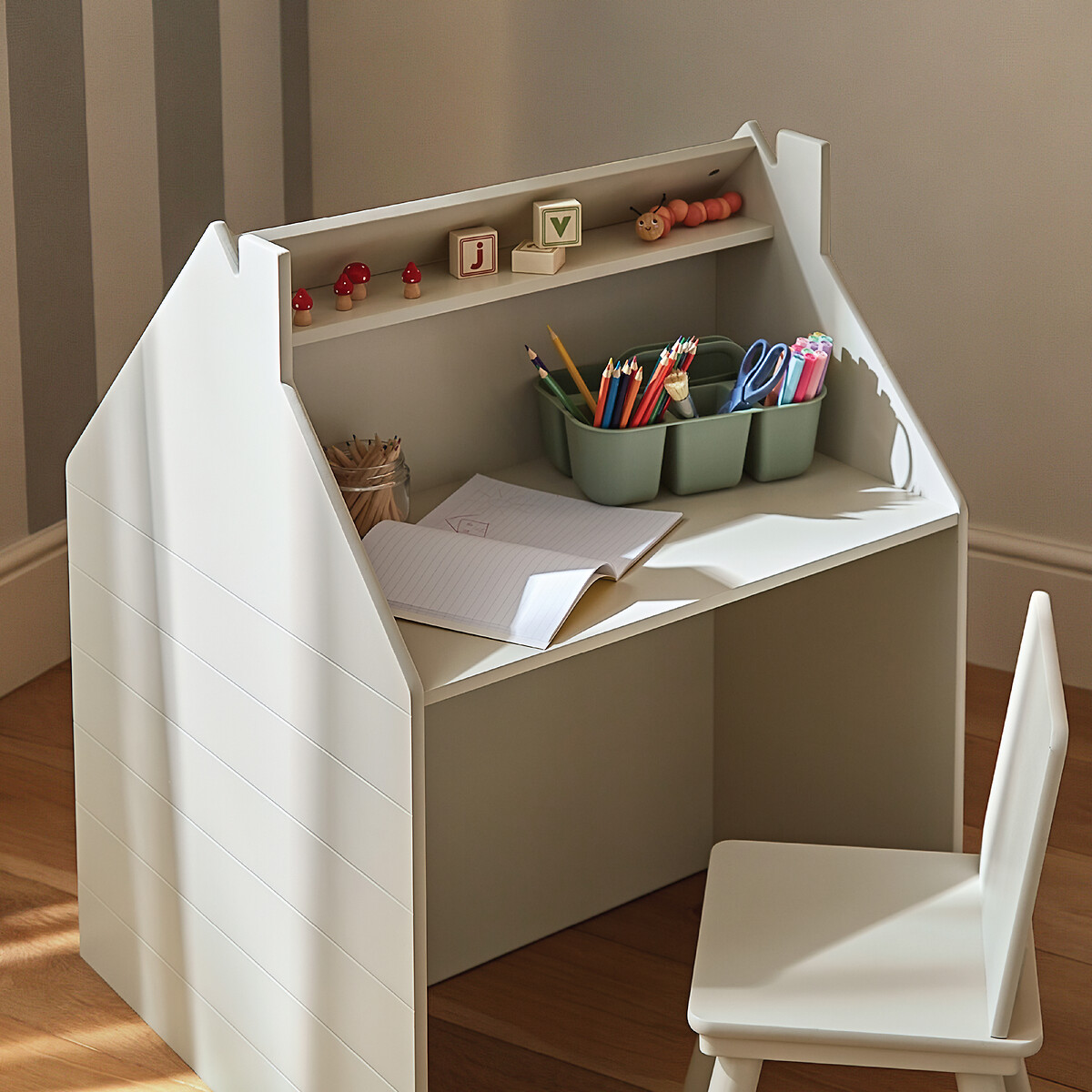 House Storage Desk & Chair Set off-white, CUDDLECO