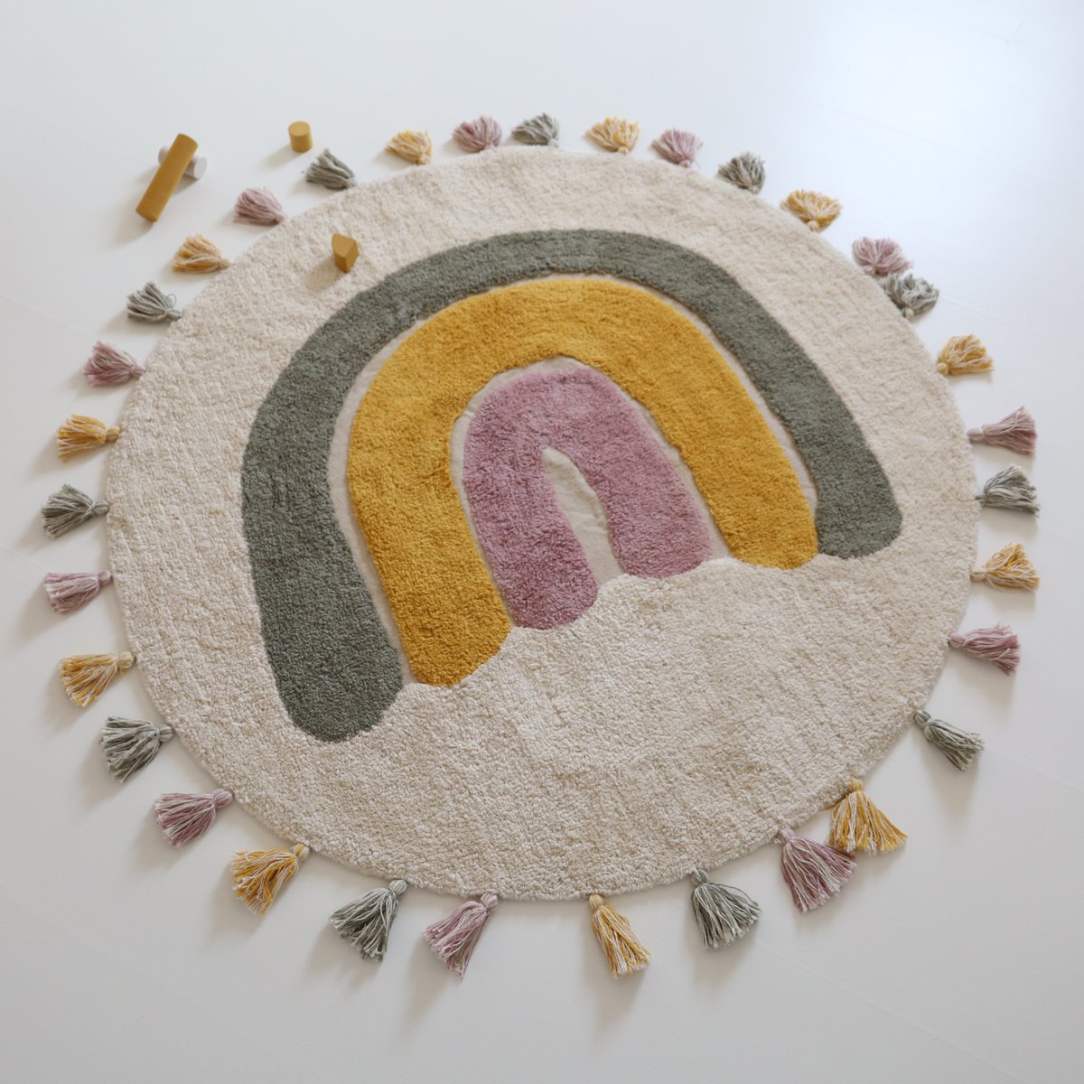 Tapis enfant coton lavable arc en ciel RAINBOW moss, NATTIOT