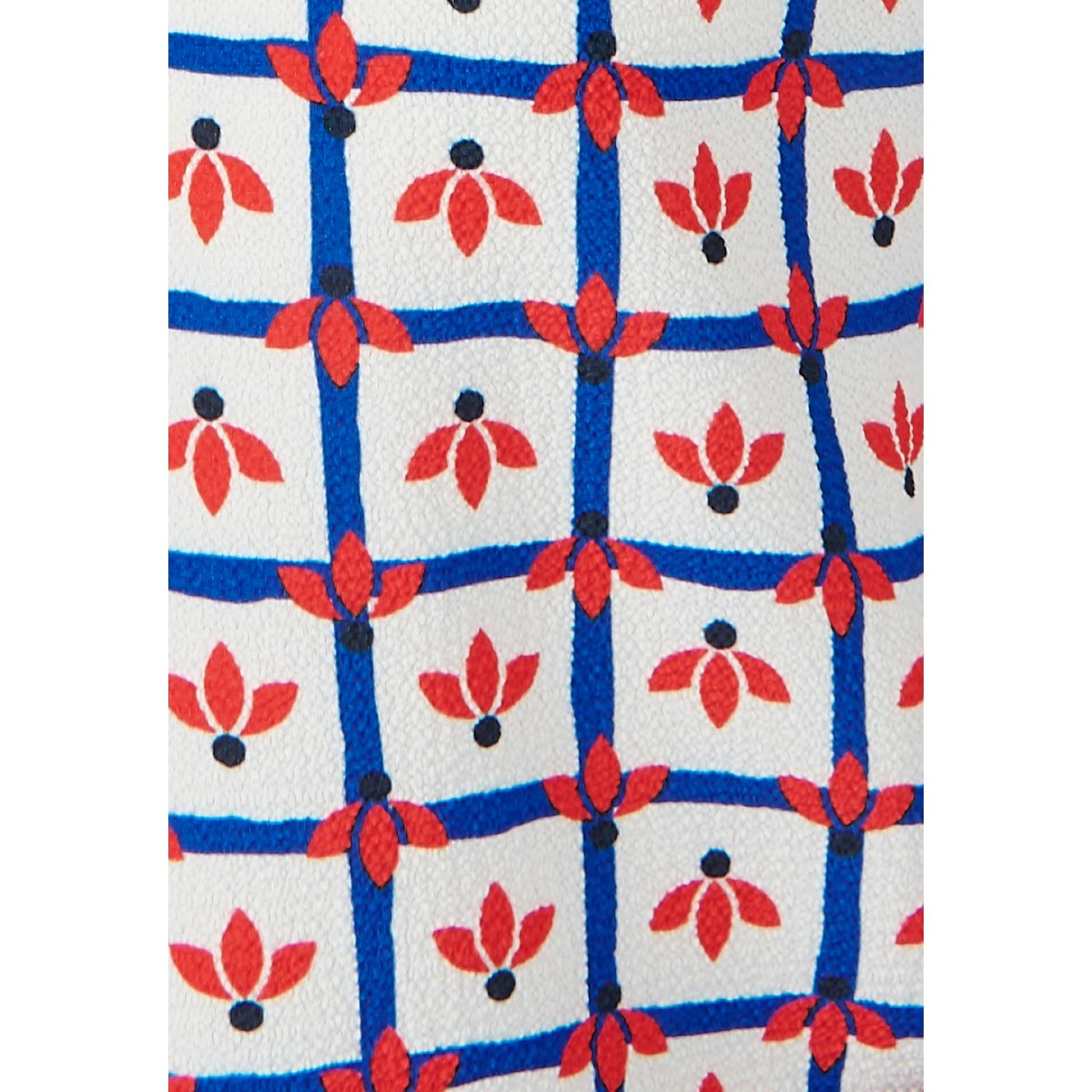 Chemisier fleurs et carreaux bleu carreaux fleurs, DAMART