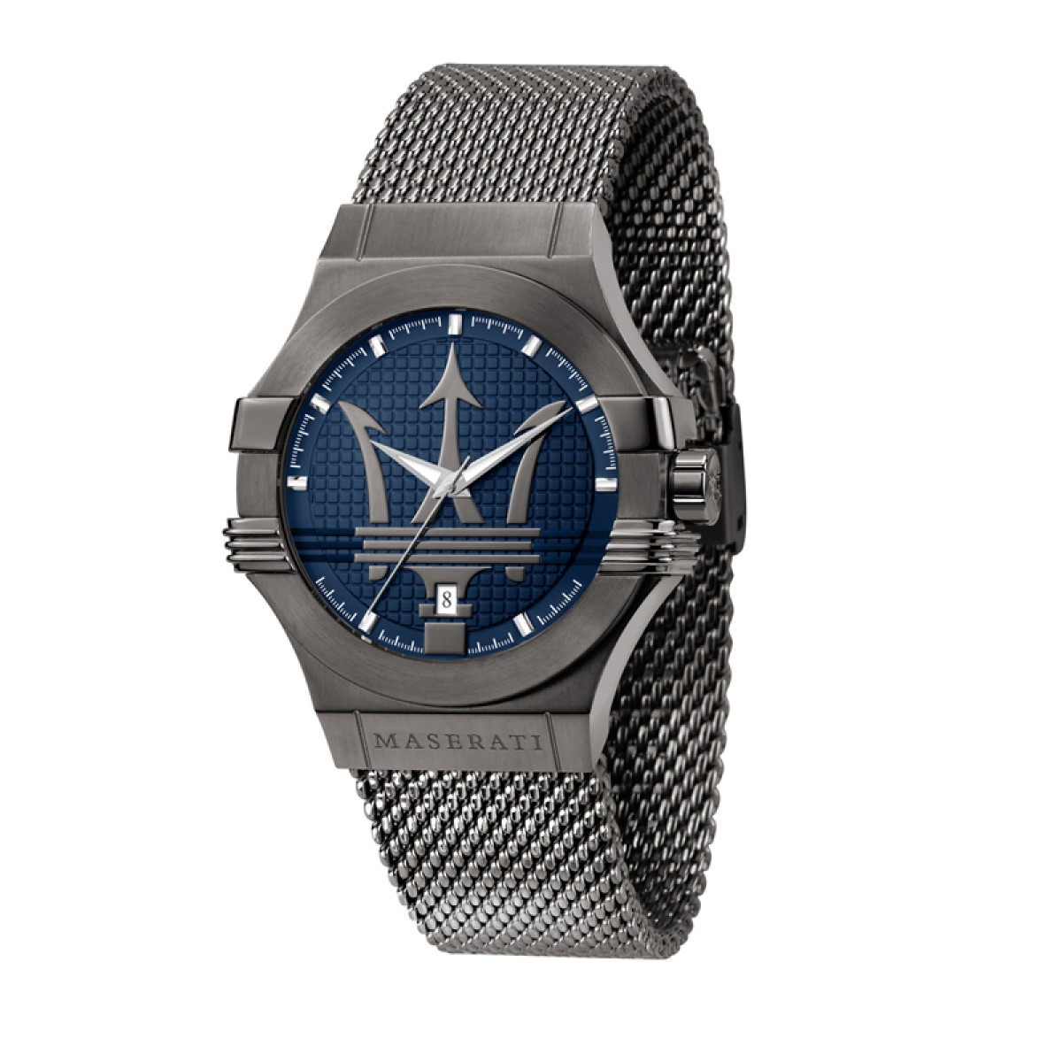 Montre Analogique  POTENZA gun métal bleu gris, MASERATI