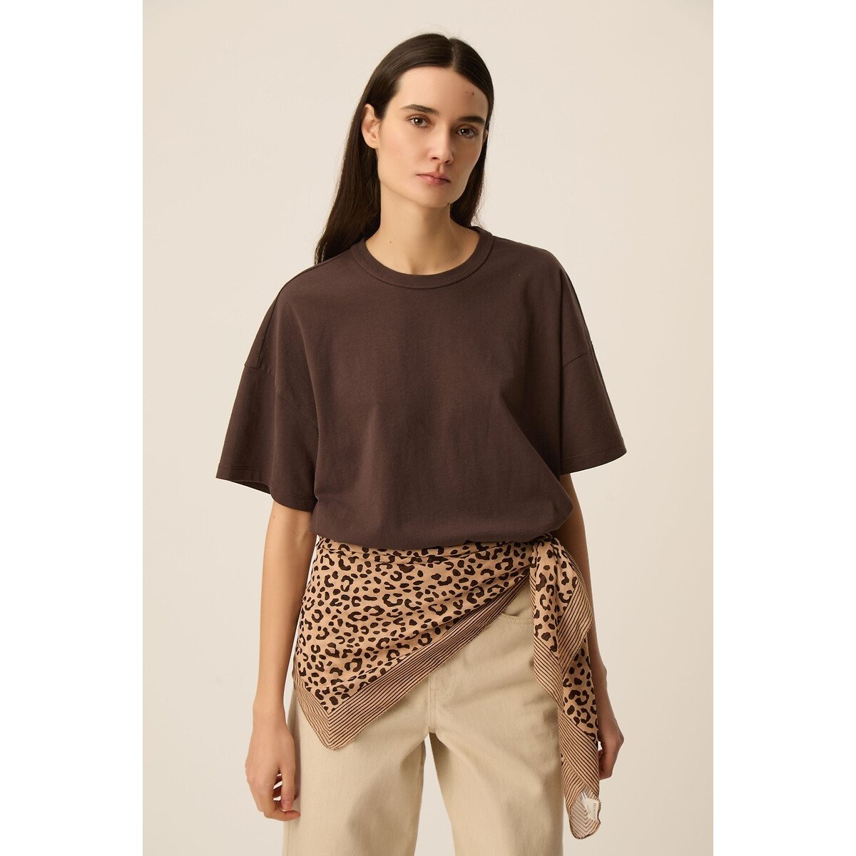 Foulard imprimé léopard, NYMINE terre, DES PETITS HAUTS