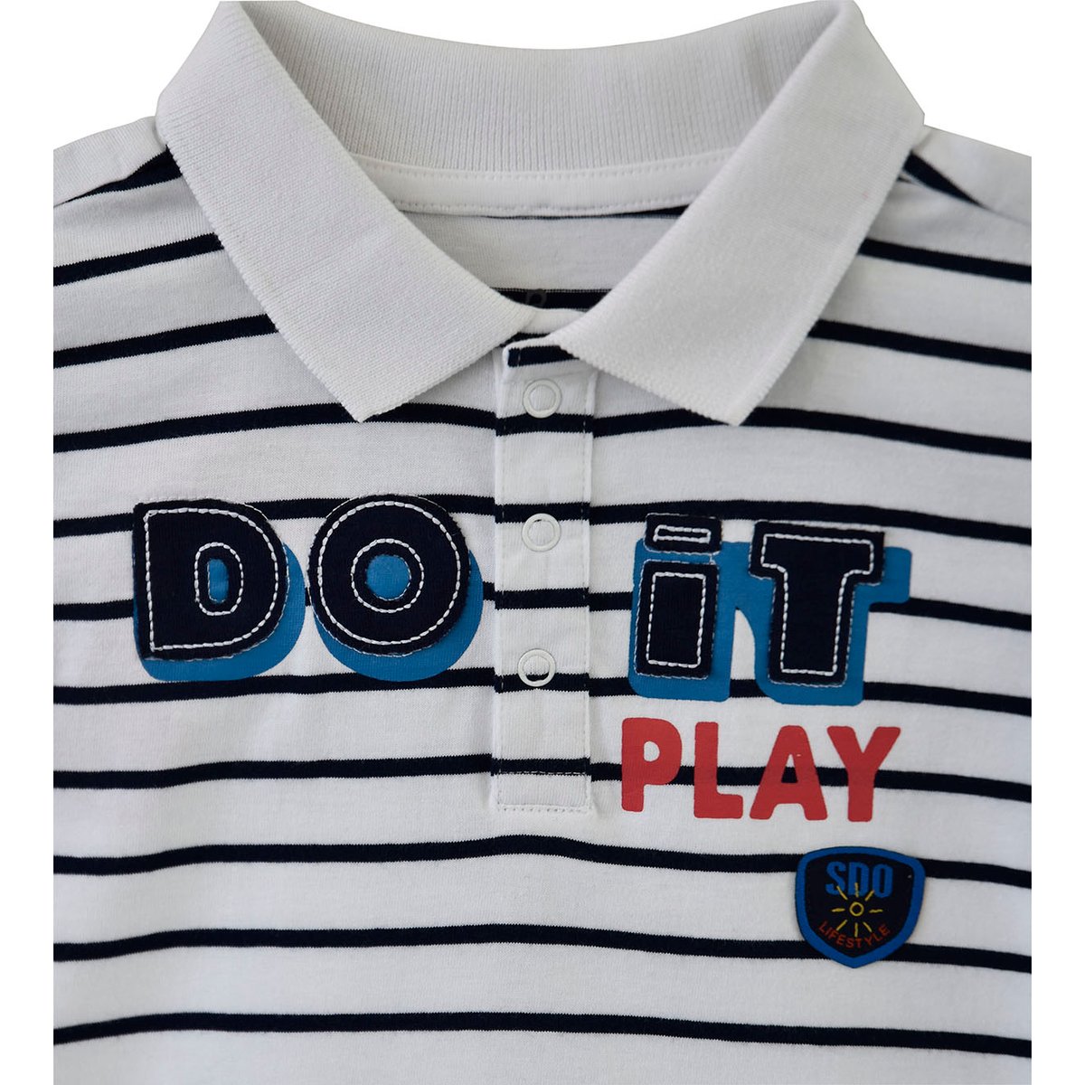 Polo garcon jersey 2/8 ans audran blanc, SUCRE D'ORGE