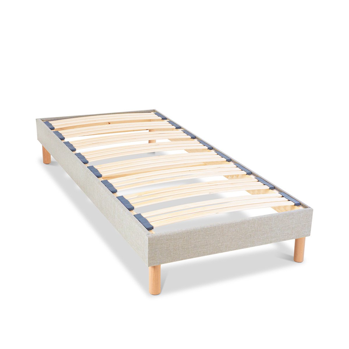 Sommier à lattes en bois Lino 90x190 cm Coloris Beige Livré en kit beige, BELLECOUR