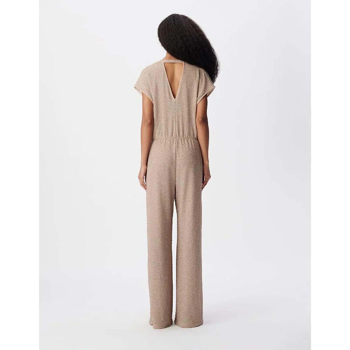 Traje pantalón de manga corta con escote en la espalda lino, IKKS