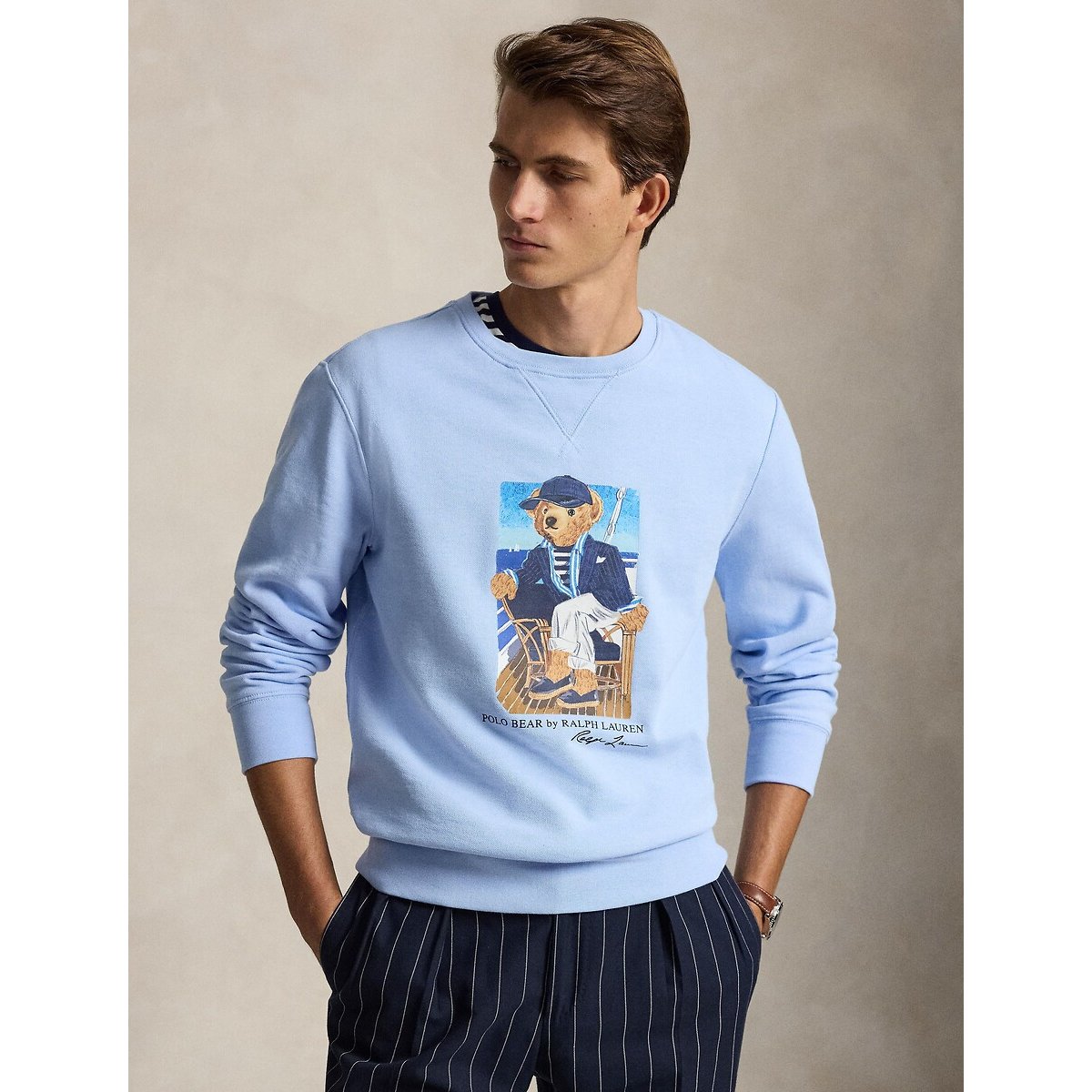 Polo Bear trui in molton lichtblauw, POLO RALPH LAUREN