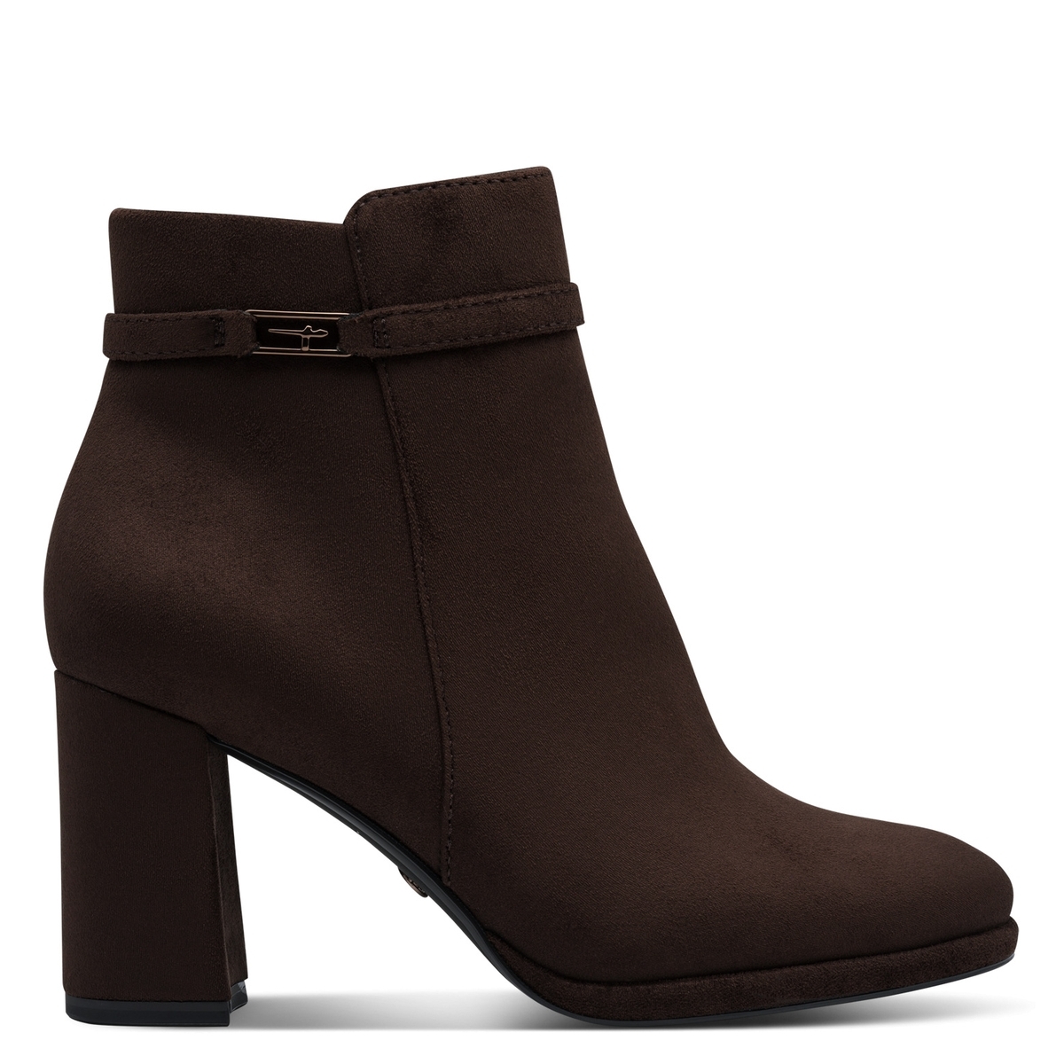 Bottine talon bloc marron mocca, TAMARIS