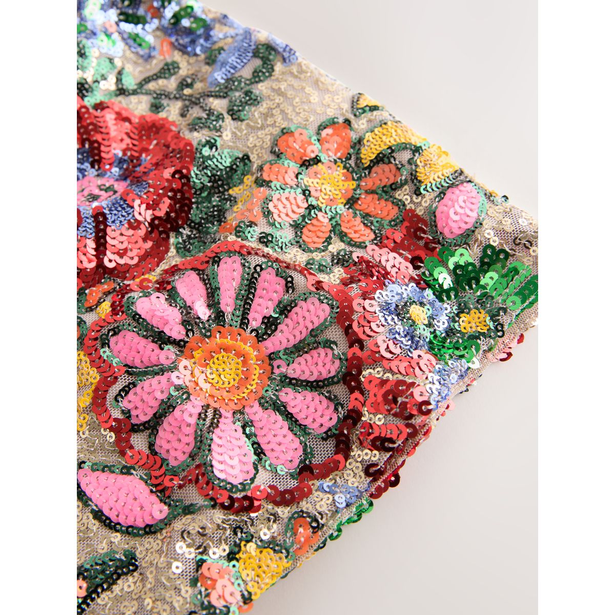 Robe t-shirt à sequins et fleurs multi rose, NEXT