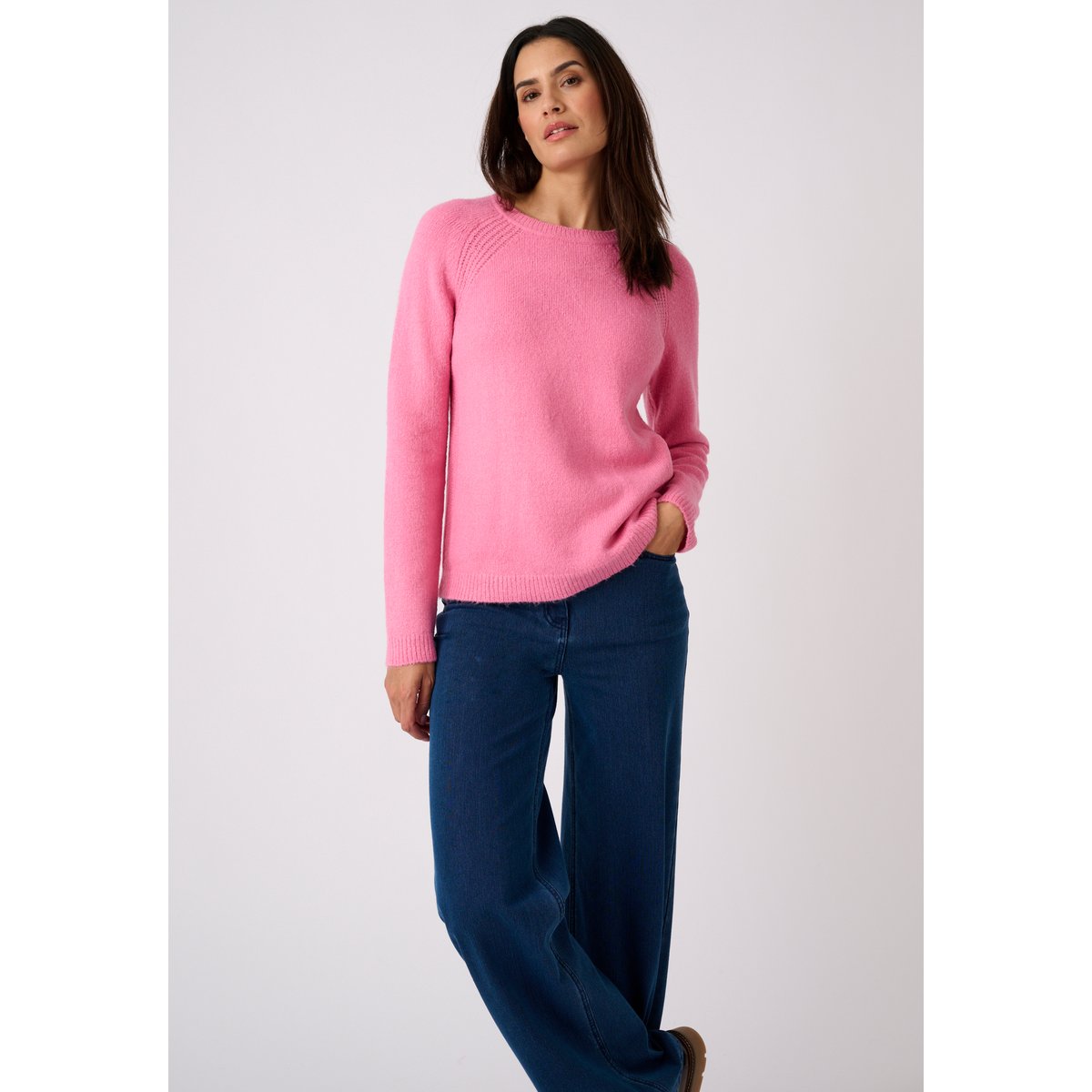 Pull fantaisie côtelée rose, DAMART