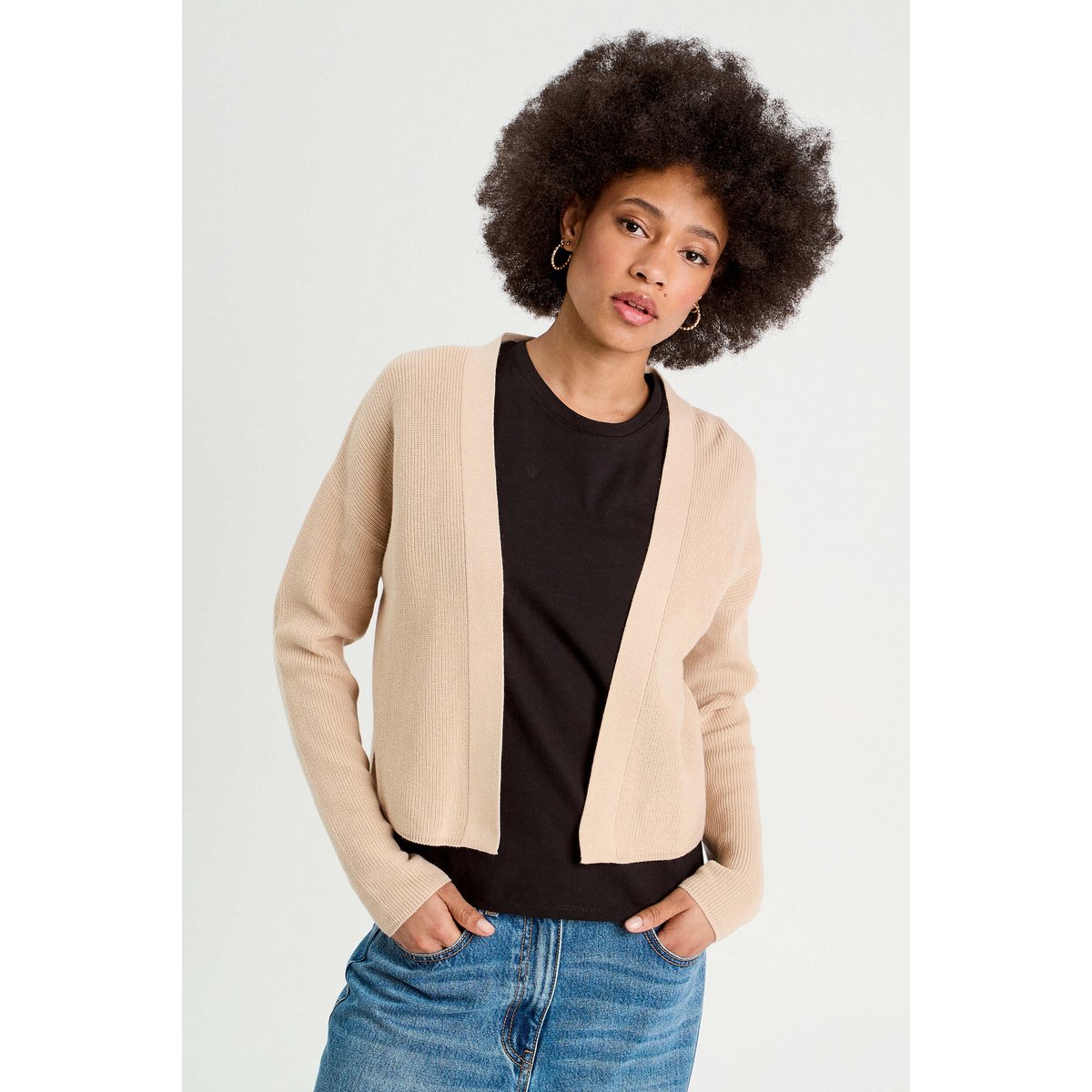 Gilet manches longues sable, CACHE CACHE