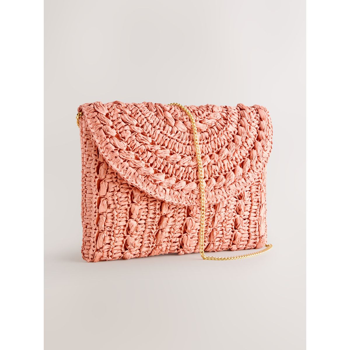 Pochette effet raphia orange, NEXT
