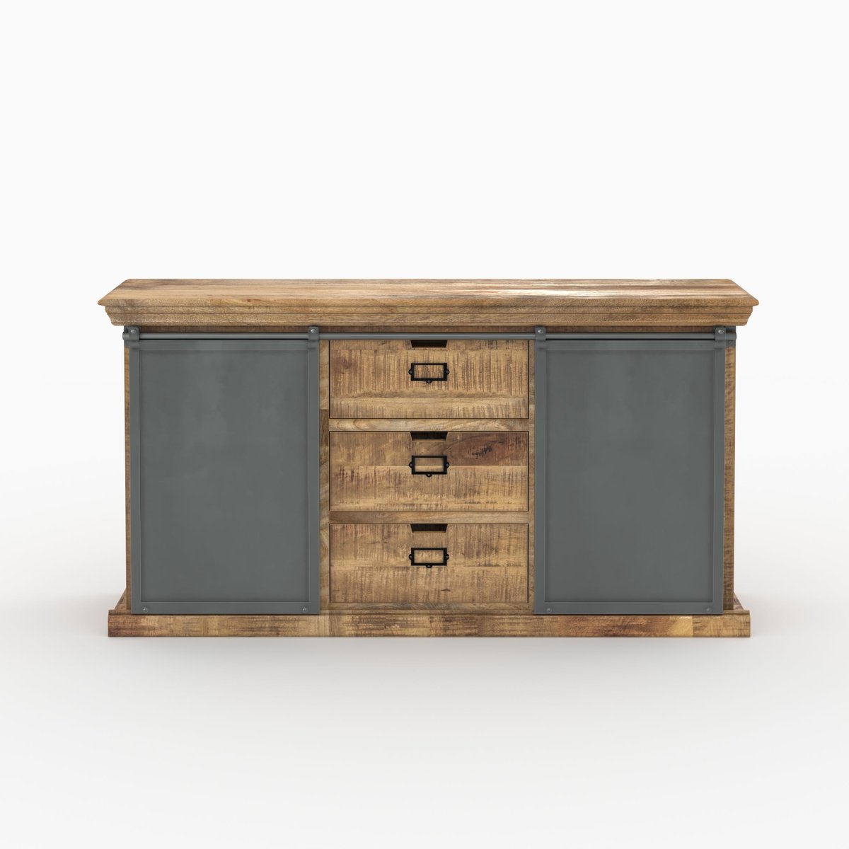 Ensemble 2 buffets moyen et petit en bois de manguier - TABUK marron, MAISON PAVANE