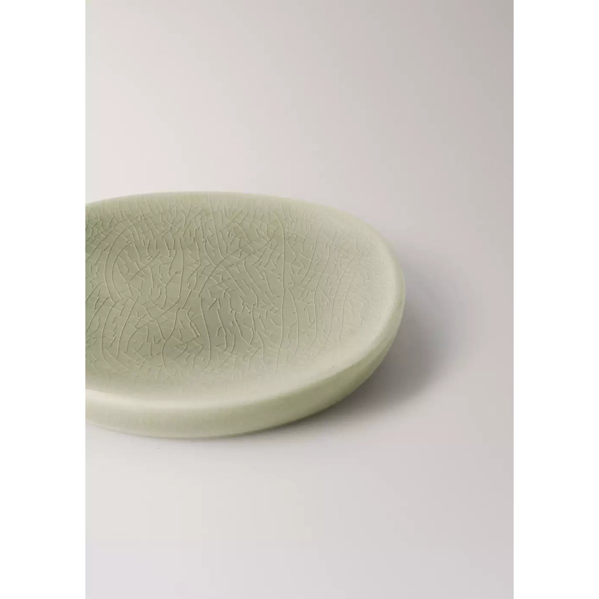 Porte-savon en céramique craquelée vert pastel, MANGO HOME