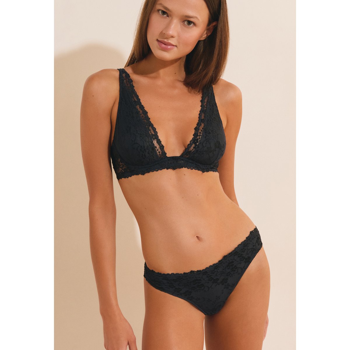 Culotte en dentelle SOUPCON marine, ETAM