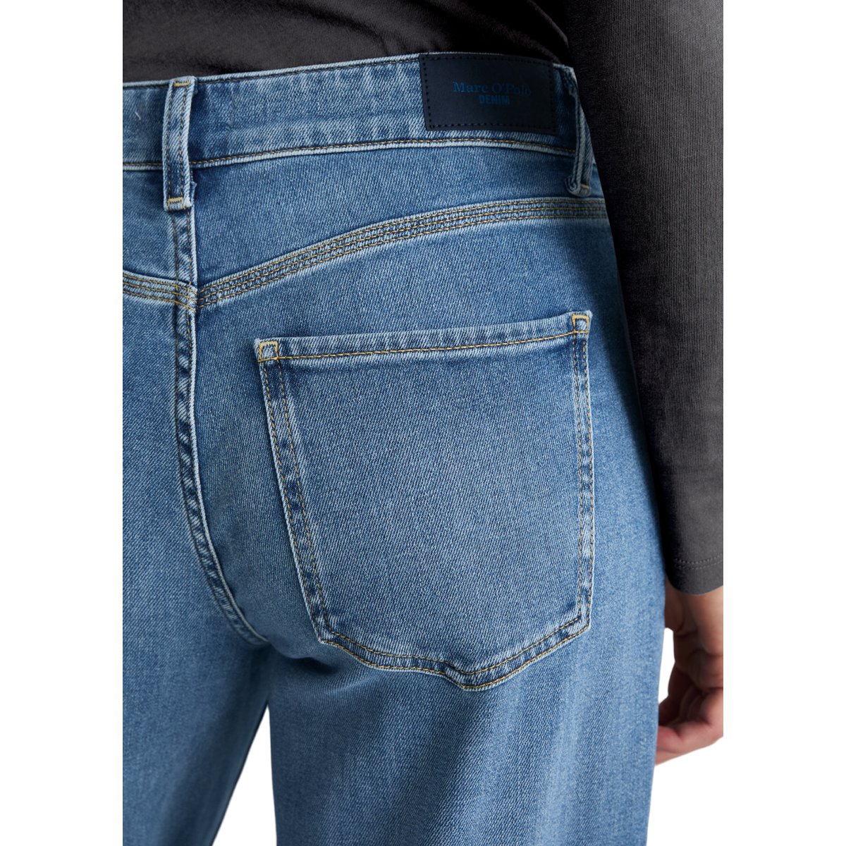 Jeans modèle Tomke wide en coton bio stretch tout doux bleu, MARC O’POLO DENIM
