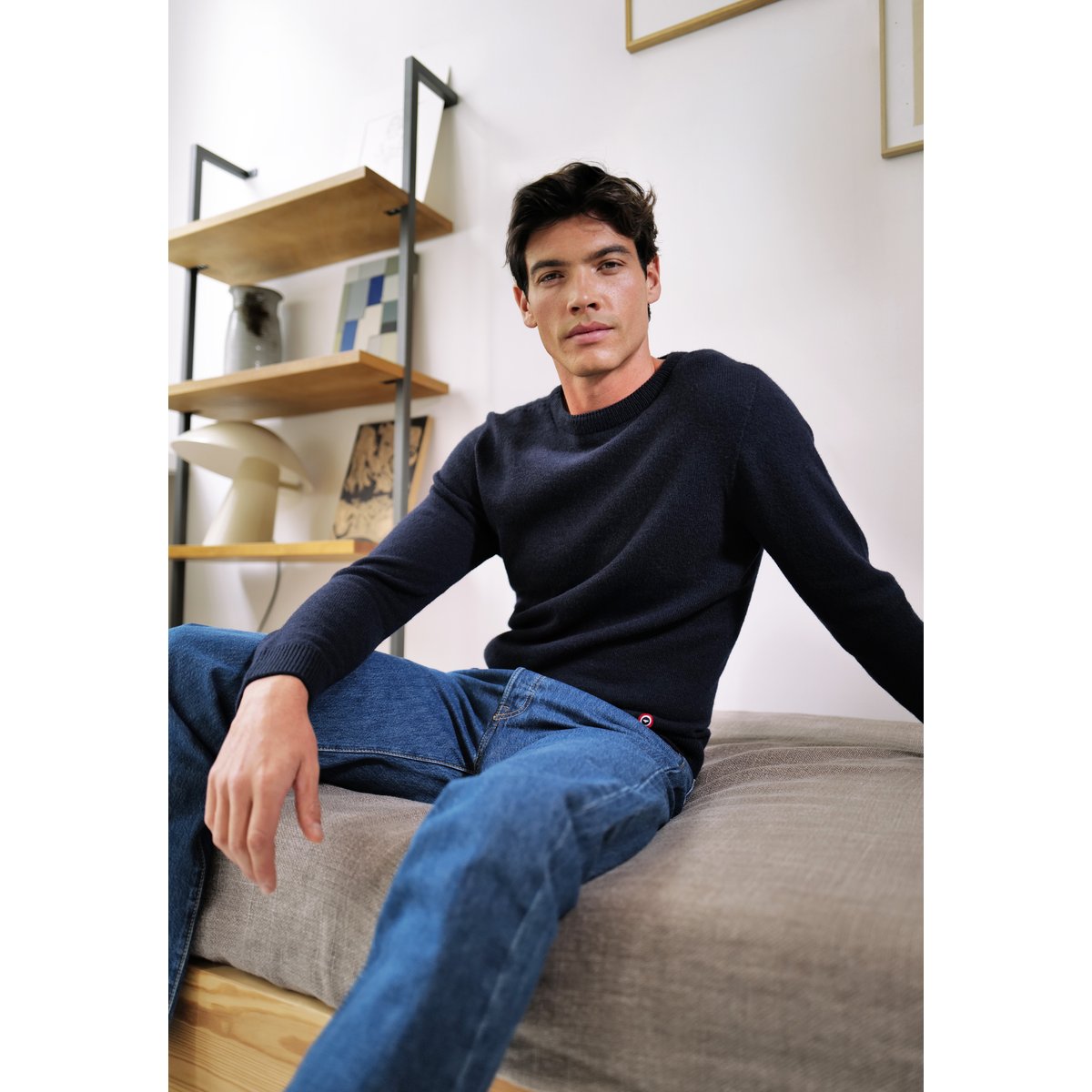 Pull en maille JeanPull marine, LE SLIP FRANCAIS
