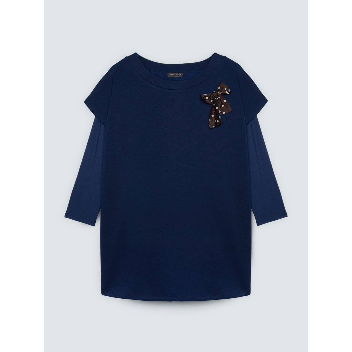 Robe courte avec nœud à pois bleu, FIORELLA RUBINO