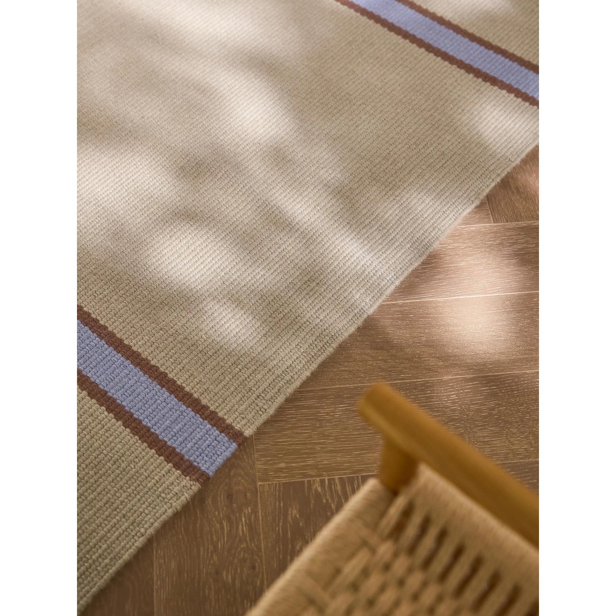 Tapis de couloir en laine tissé main LIVIO beige/bleu, BENUTA 
