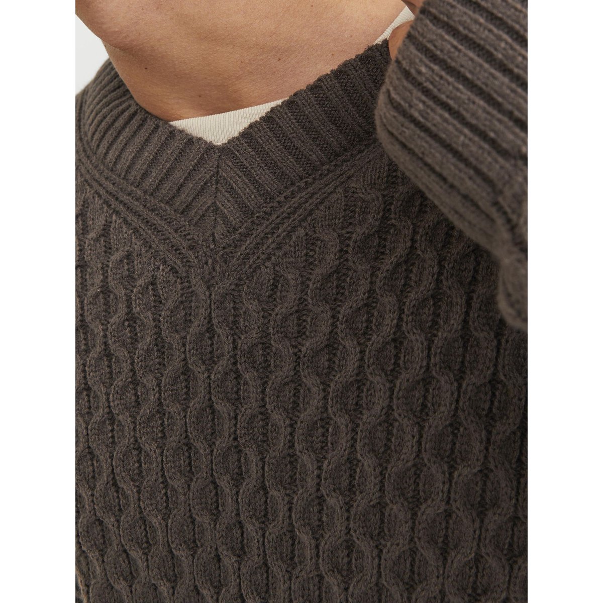 Pull En Maille chocolate brown, JACK & JONES