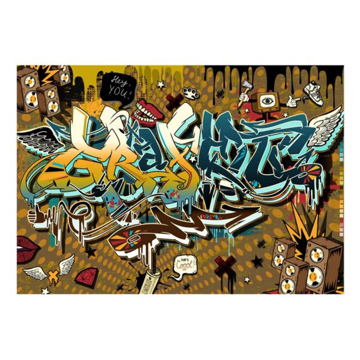 Papier peint intissé panoramique Street art That's cool multicouleur, EDEN