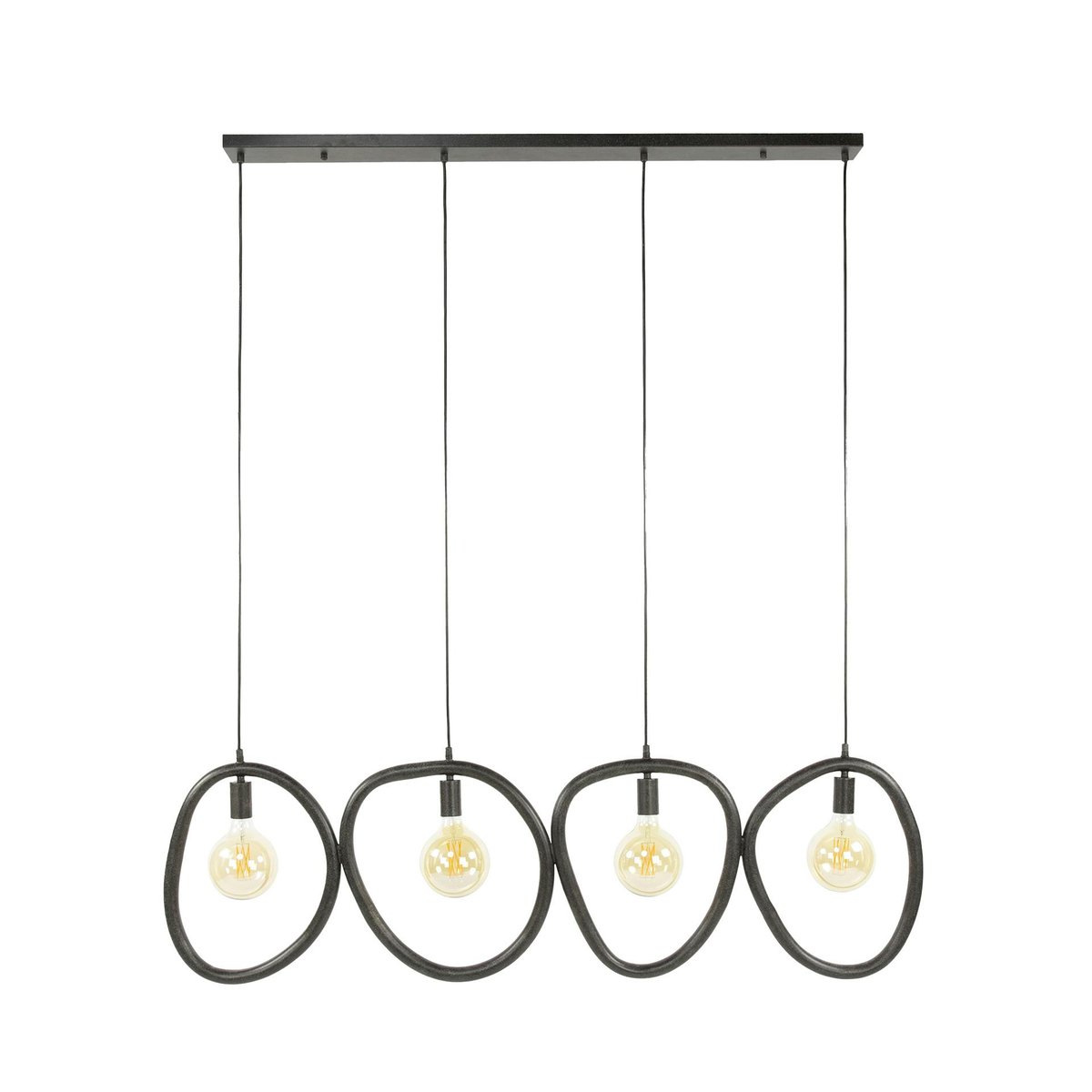 Suspension de cuisine noire – 4 galets en métal TRIBECA noir, PIER IMPORT