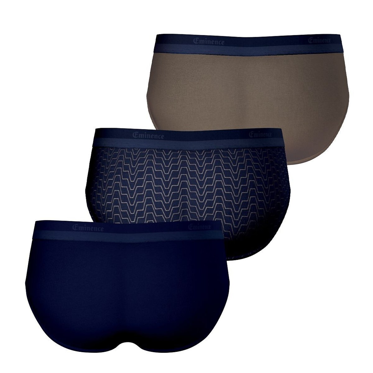 Lot de 3 slips homme Studio Eminence bleu marine + kaki, EMINENCE