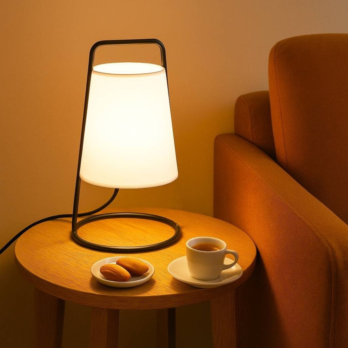 Lampe à poser moderne en métal noir 35cm noir, ORNAMI
