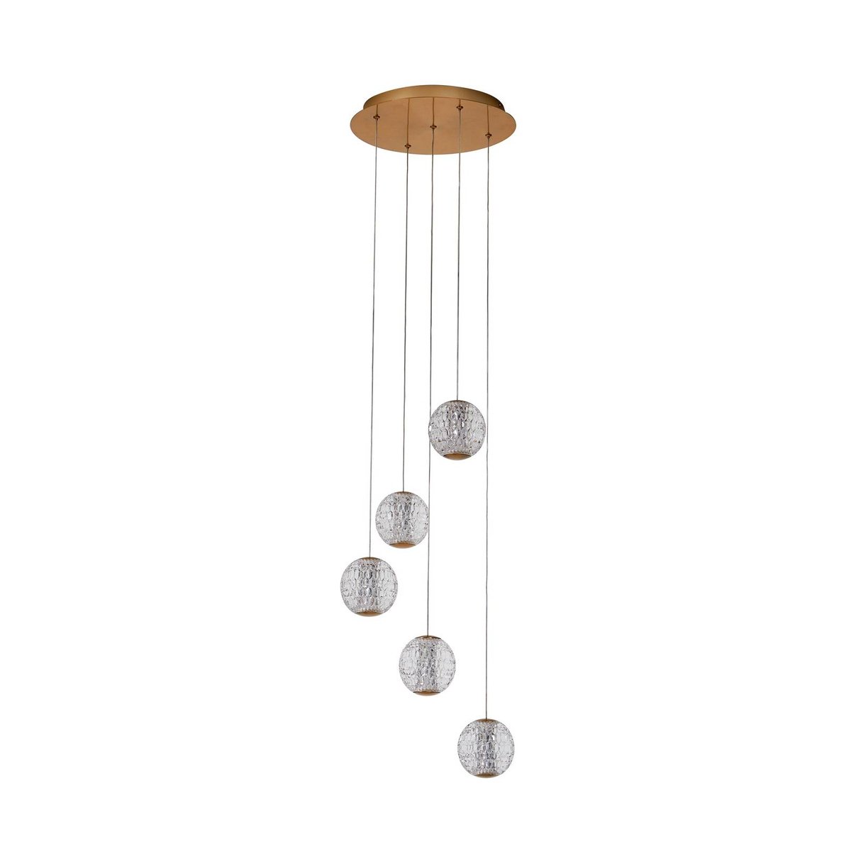 Suspension  antiqueLED, Ismenia laiton antique, transparent, LUCANDE