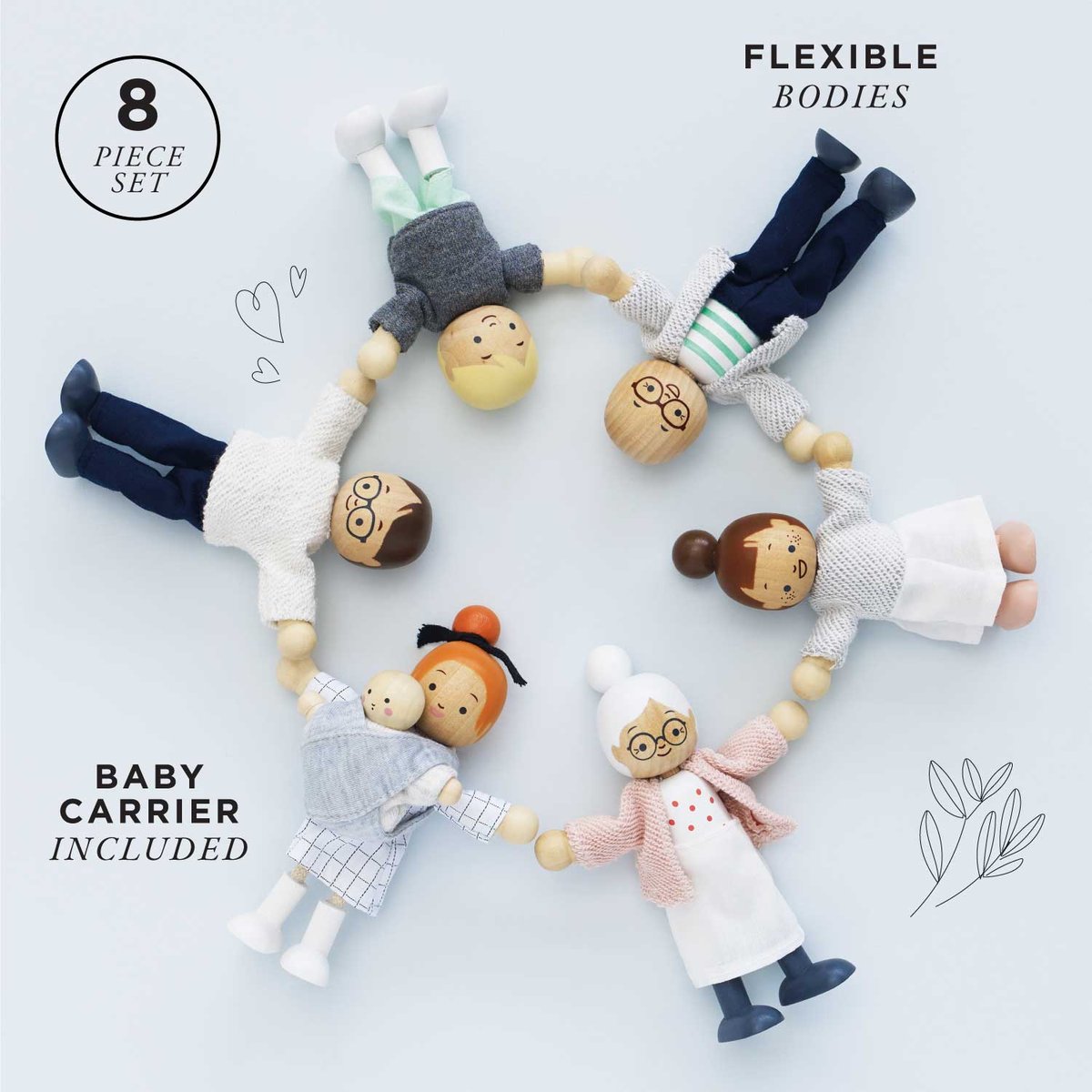 Famille de poupées multicolore, LE TOY VAN