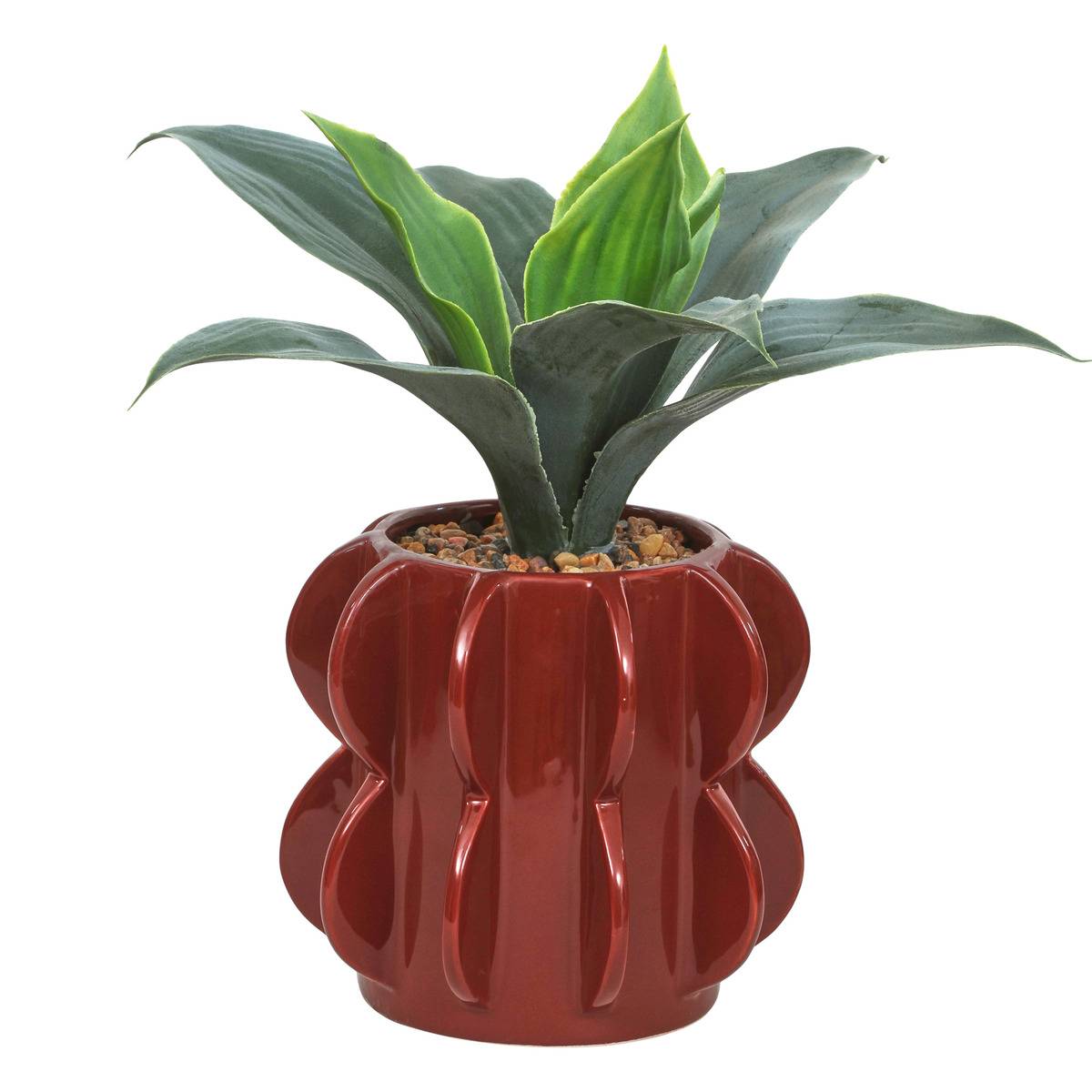 Plante artificielle H 28 cm HOMY rouge, ATMOSPHERA