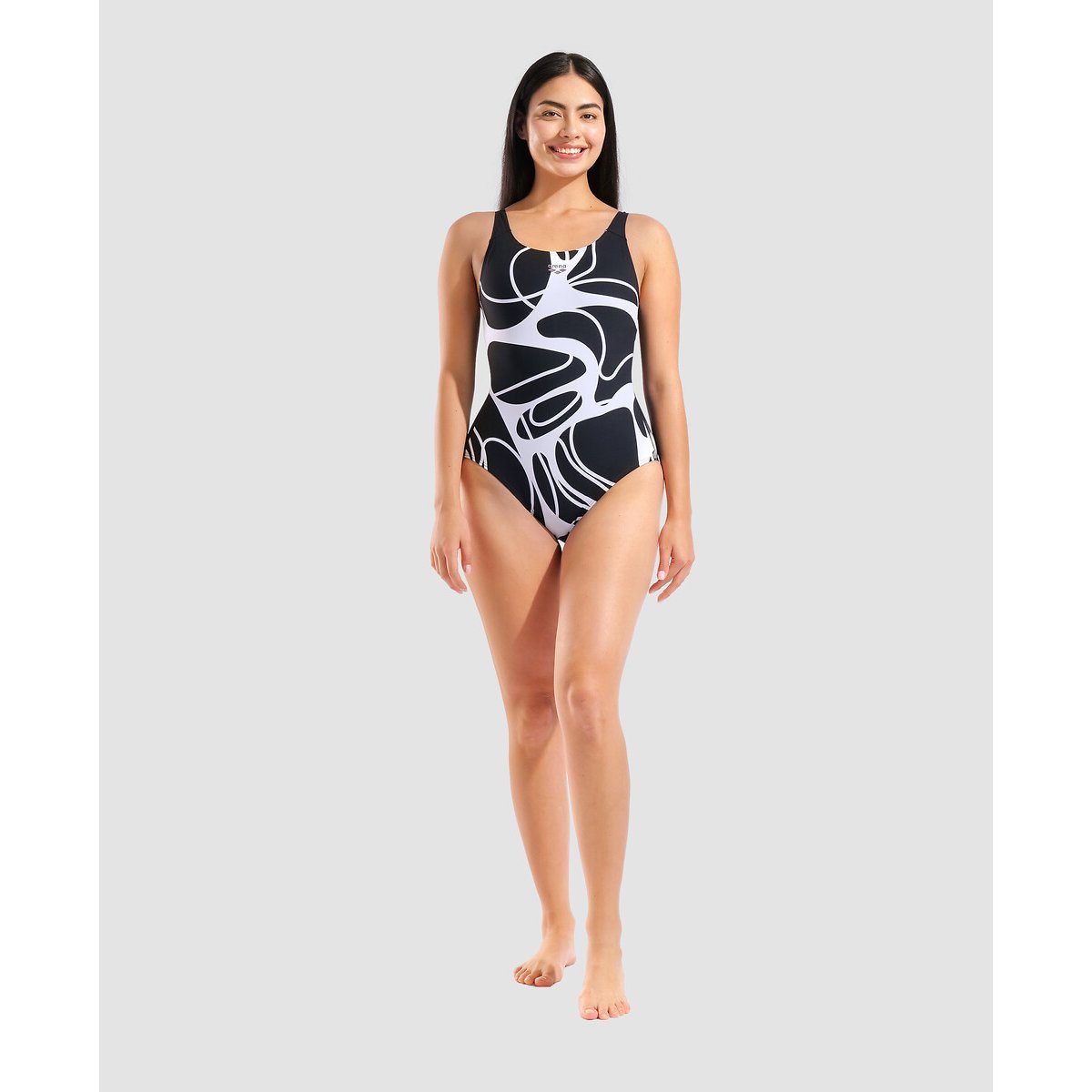 Einteiliger Schwimmanzug ALINA WING BACK SENSITIVE schwarz/weiss, ARENA