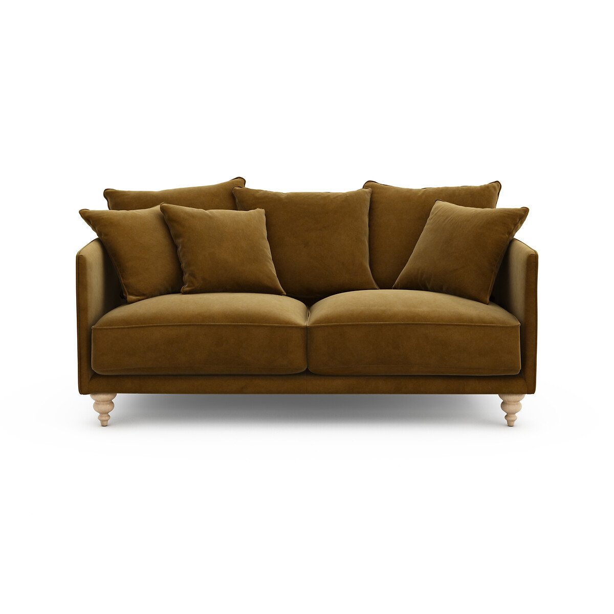 Canapé 3P compact velours, Lazare bronze, AM.PM