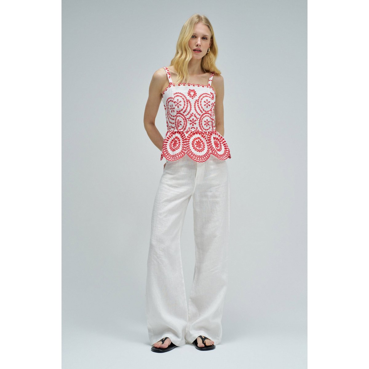 TOP EN BRODERIE ANGLAISE blanc, SALSA JEANS