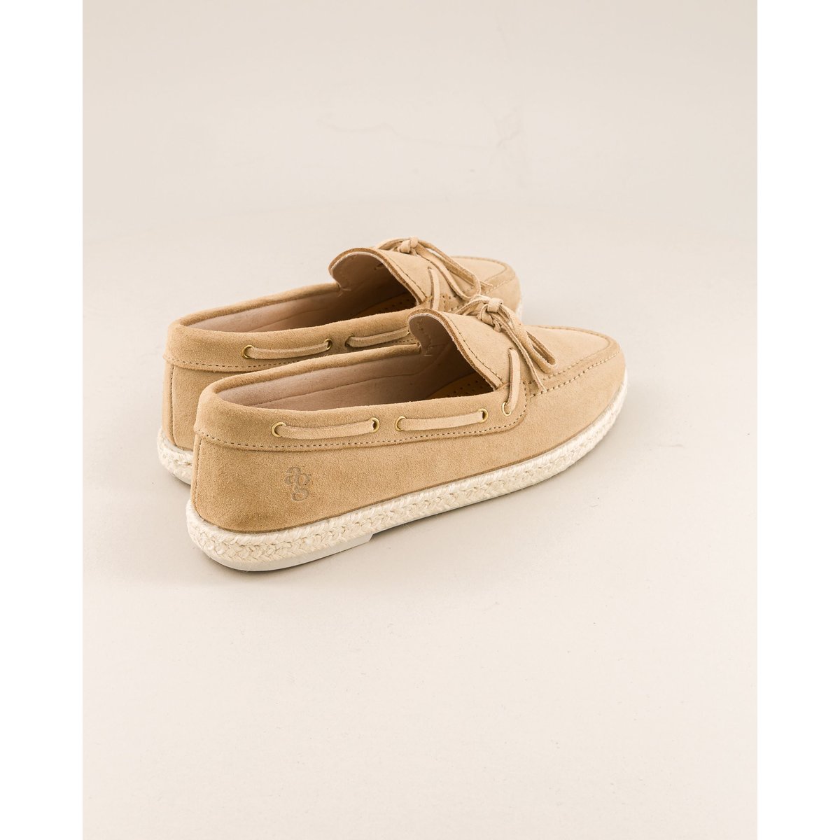Mocassin bateau cuir BETTY beige, ANGARDE